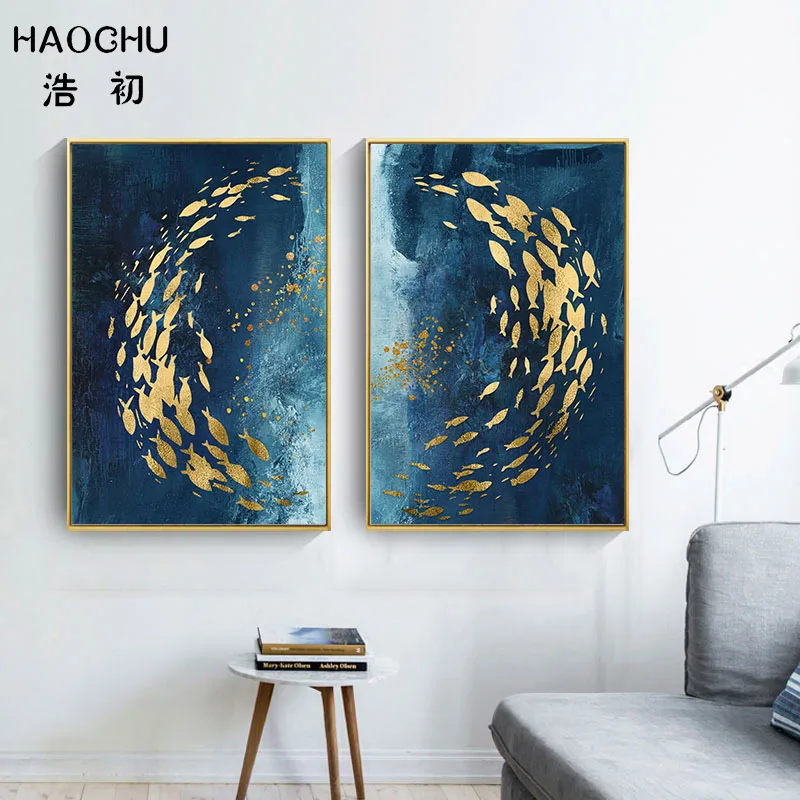 HAOCHU Европейская ретро фотография глубоководной рыбы для гостиной домашний