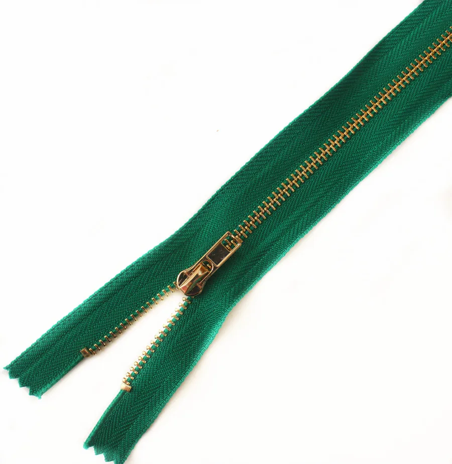 Швейная молния с металлическими зубцами для джинсов 10 шт. 7 дюймов зеленого и