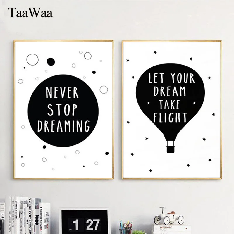 Вдохновляющий постер с цитатами черно-белый Современный домашний декор холст