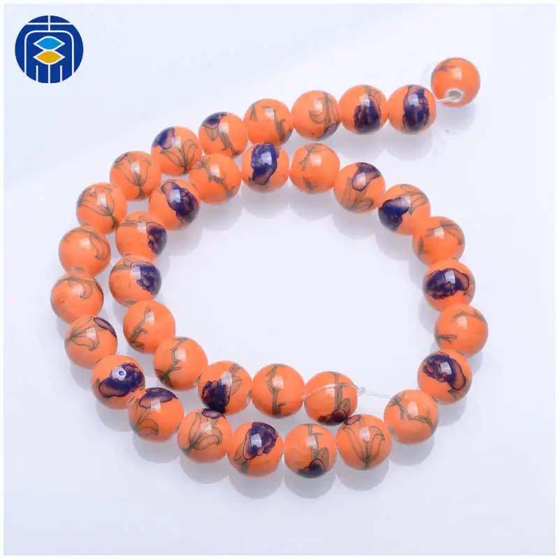 PB-R-058 10 мм круглые бусины 20 шт китайские Классические фарфоровые бусины ручной работы Керамические амулеты разделители DIY бусины для изготовления ювелирных изделий - Цвет: PB-R-058
