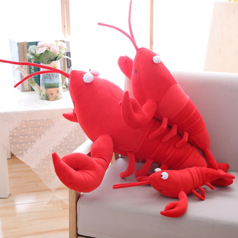 30/55/80cm 1 Pcs Simulation Lobster Plush Toy Doll Stuffed Sea Animal lobster pillow Creative Cushion Soft Kid Toys