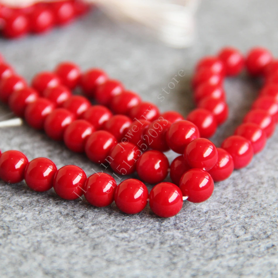 T8316 8 мм темно-красные стеклянные жемчужные бусины! подходит для изготовления