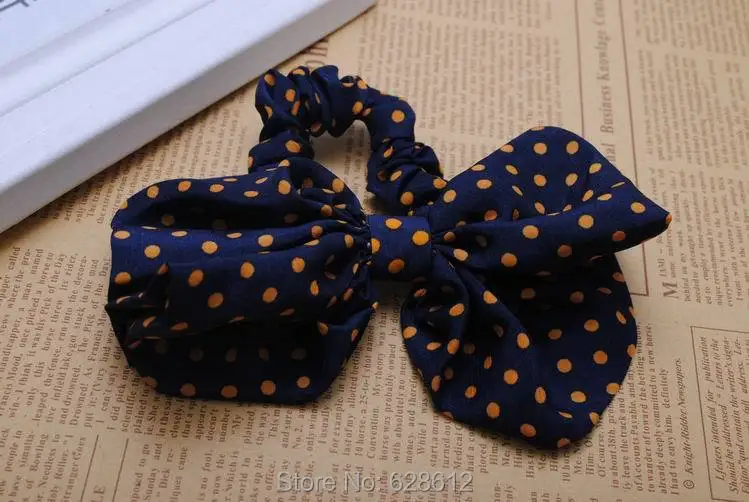 

1piece Korean Style Polka Dot Big Bow Scrunchies Hair Rubber Band Ponytail Holder Hair Ties Women Headwear Accessories
