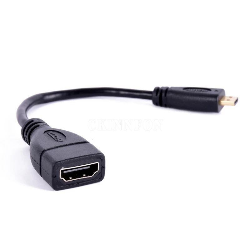

200Pcs/Lot 6 Inch Micro HDMI-compatible Male Type D To Female Type A Converter Adapter Cable 15CM Extension Cable Cord
