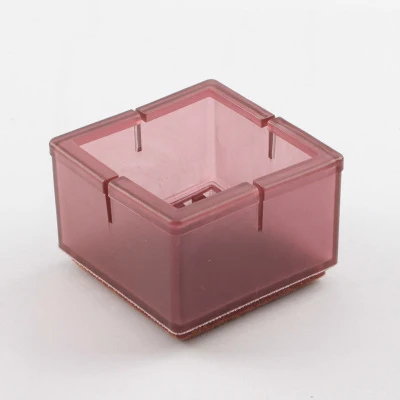 16 12Pcs Chair Leg Caps Assorted Round Square Rectangle Felt Silicone Floor Protector Furniture Table Feet Covers Dark Red - Цвет: 16