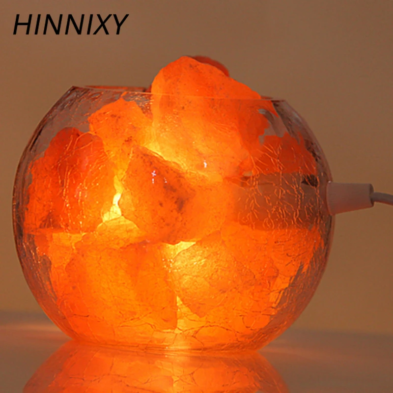 Hinnixy стеклянная цилиндрическая лава лампа Himalaya солевая Ночная креативный