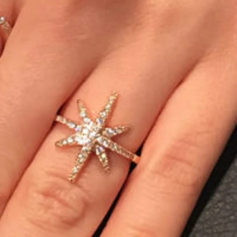 CZ кольца для женщин 8 восьми звезд сплав креативные на палец ювелирные изделия