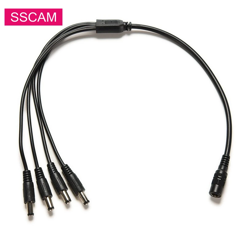 10 шт. 1 Женский к 4 Мужской CCTV камеры безопасности DC кабель 5 5*2 мм ПВХ Solitter силовые
