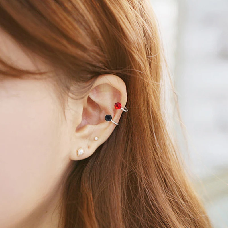 Серьги клипсы с кристаллами 9 цветов|Серьги-клипсы| |