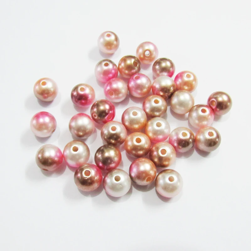 Оптовая продажа 6 мм/8 мм/10 мм/12 мм ярко-розовые и коричневые акриловые бусины с