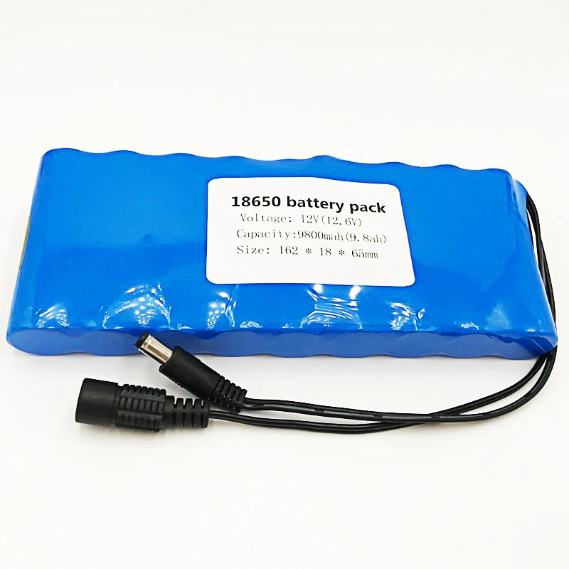 Akumulator 12v аккумулятор литиионый 18650 bms 9.8AH Портативный Перезаряжаемые Batteres DC 11 1 V 12V