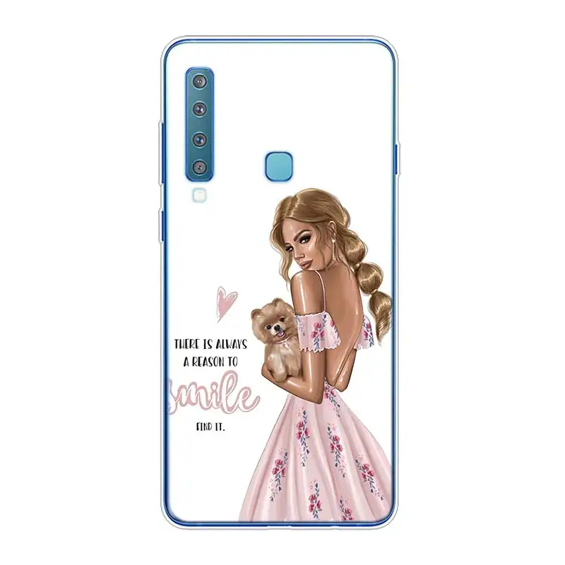 Style 08 Силиконовый мягкий чехол для телефона с принтом мамы и девочки для samsung Galaxy A9 A8 Star A7 A6 A5 A3 Plus - Цвет: Style 08
