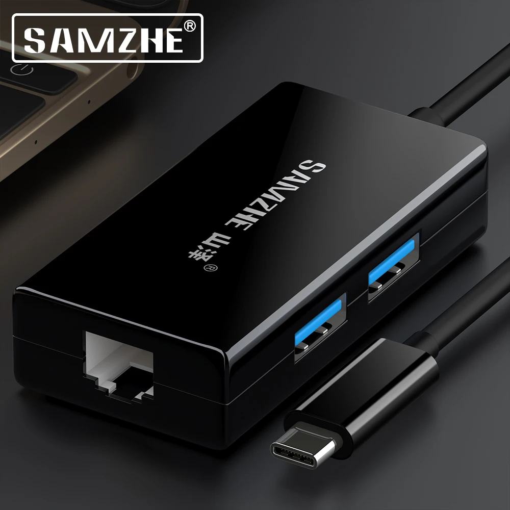 Адаптер SAMZHE Type C в RJ45 + USB 3 0 для Macbook и компьютера|Адаптеры Type-C| |
