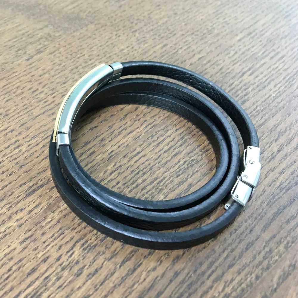 Мужские кожаные браслеты из нержавеющей стали квадратные геометрические