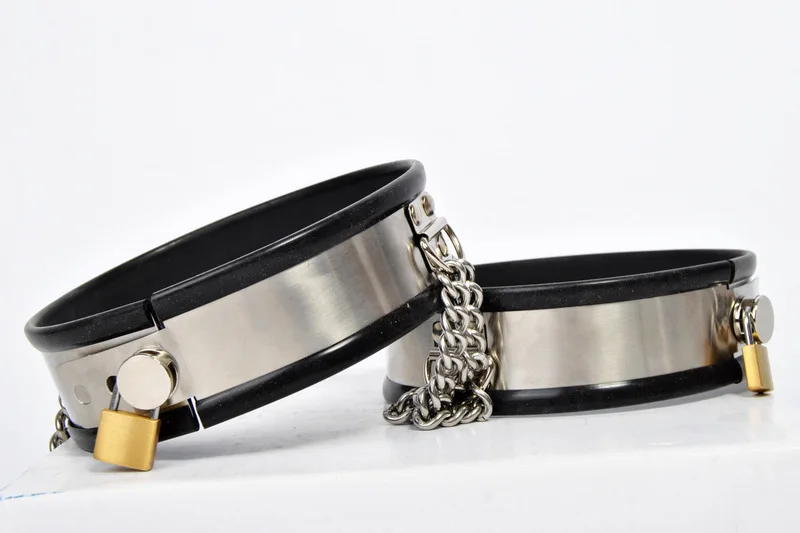 Пояс верности из нержавеющей стали для мужчин и женщин черный силиконовый бандаж