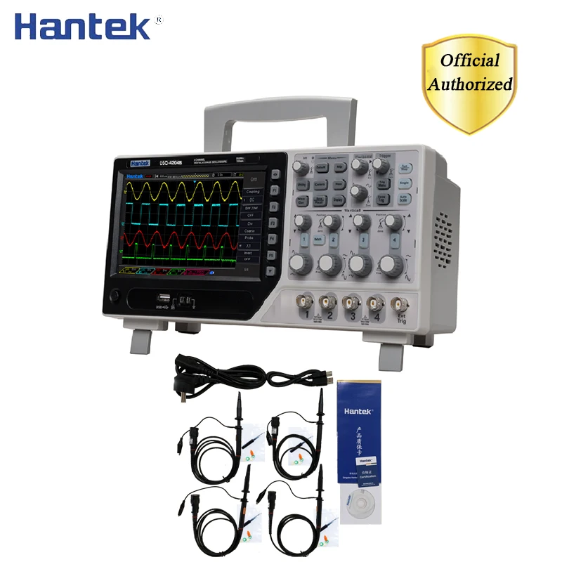 Цифровой USB осциллограф Hantek DSO4204B 200 МГц 4 канала частота дискретизации 1GS/s для ПК