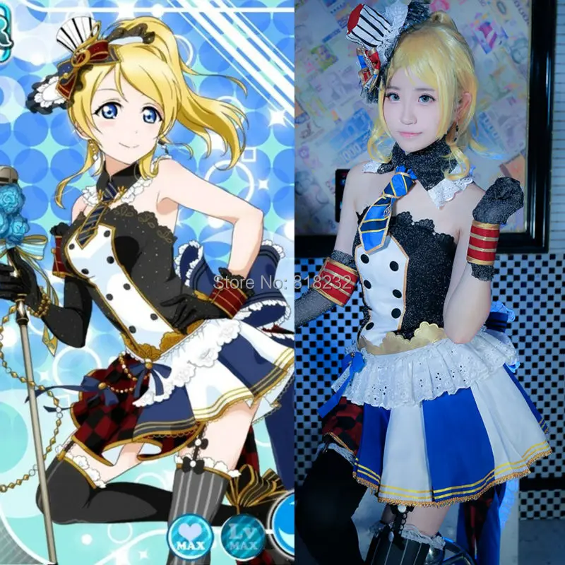 Love Live School Idol Project Ayase Eli топы без рукавов платье горничной униформа наряд аниме