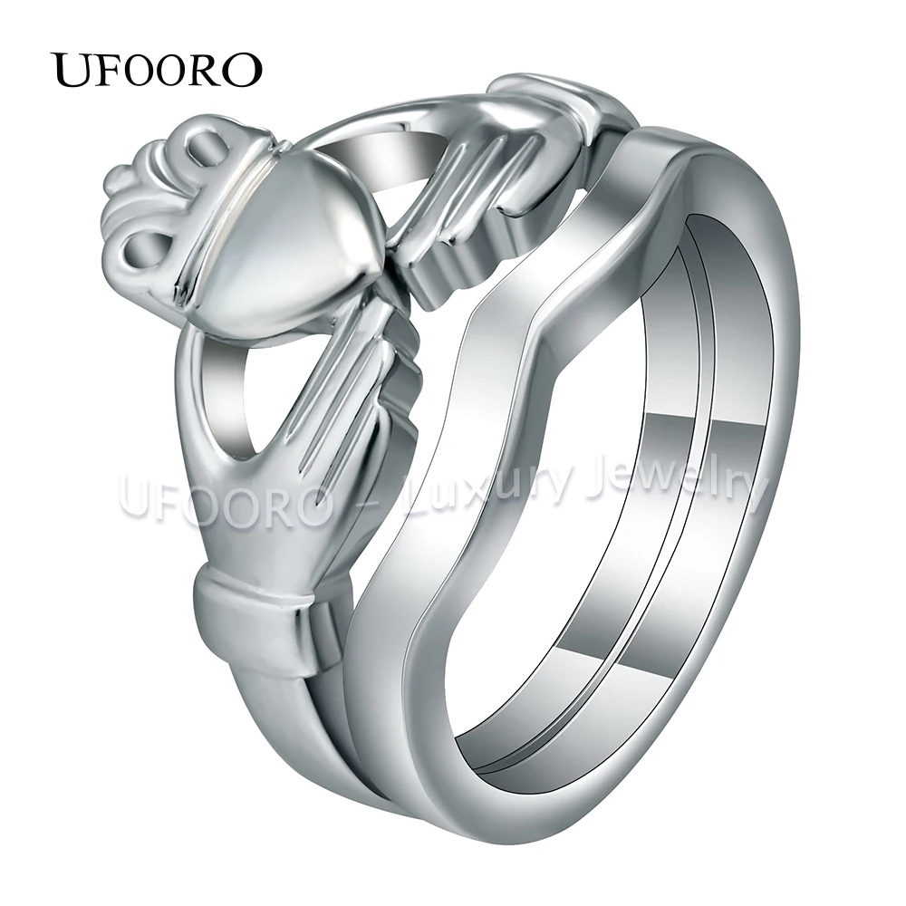 Кольцо UFOORO в стиле ретро с надписью hand to hold heart кольца панк для мужчин женщин