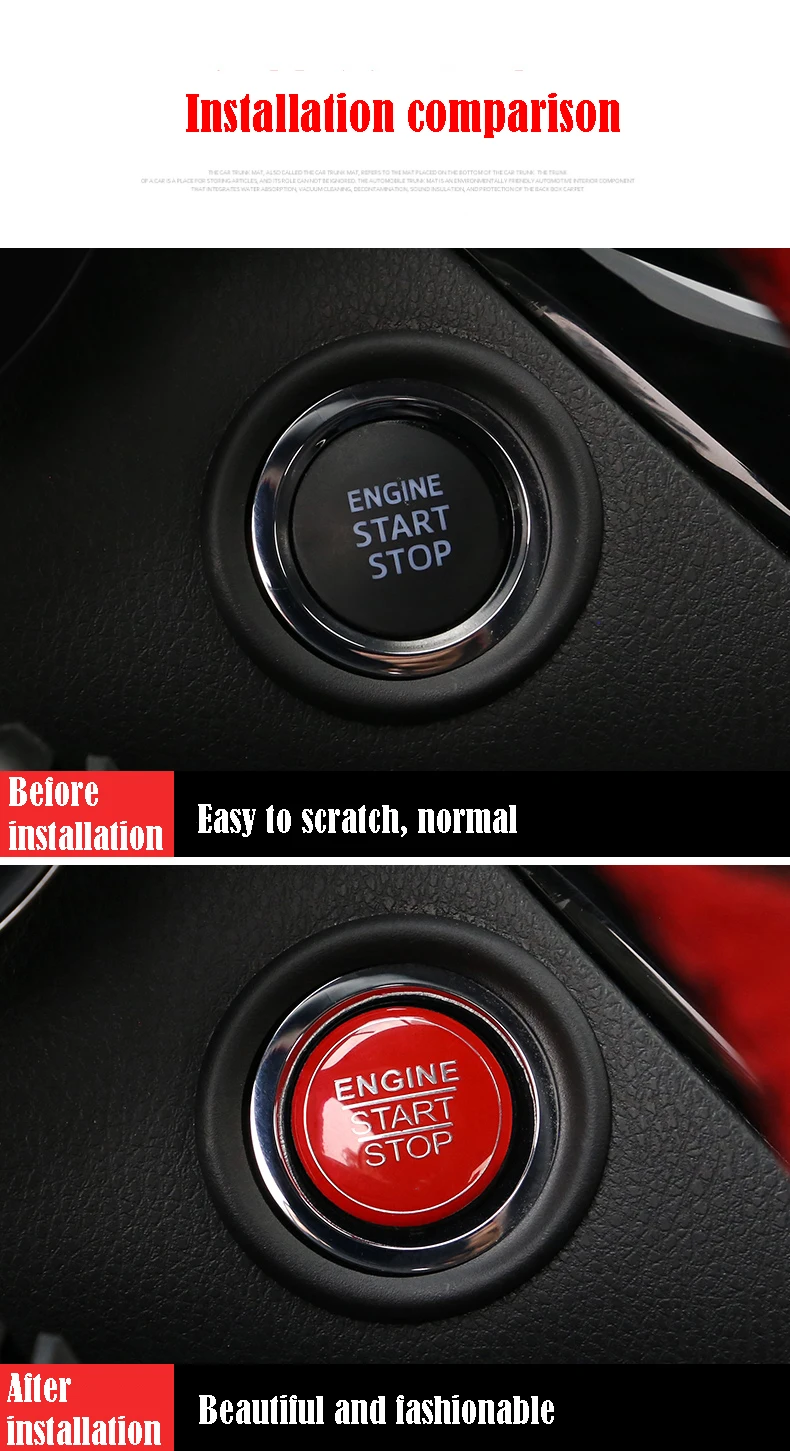 Carbon Fiber Car Engine Start Stop Button Cover Keyless Go Ignition Stickers Fit for Toyota C-HR CHR | Автомобили и мотоциклы