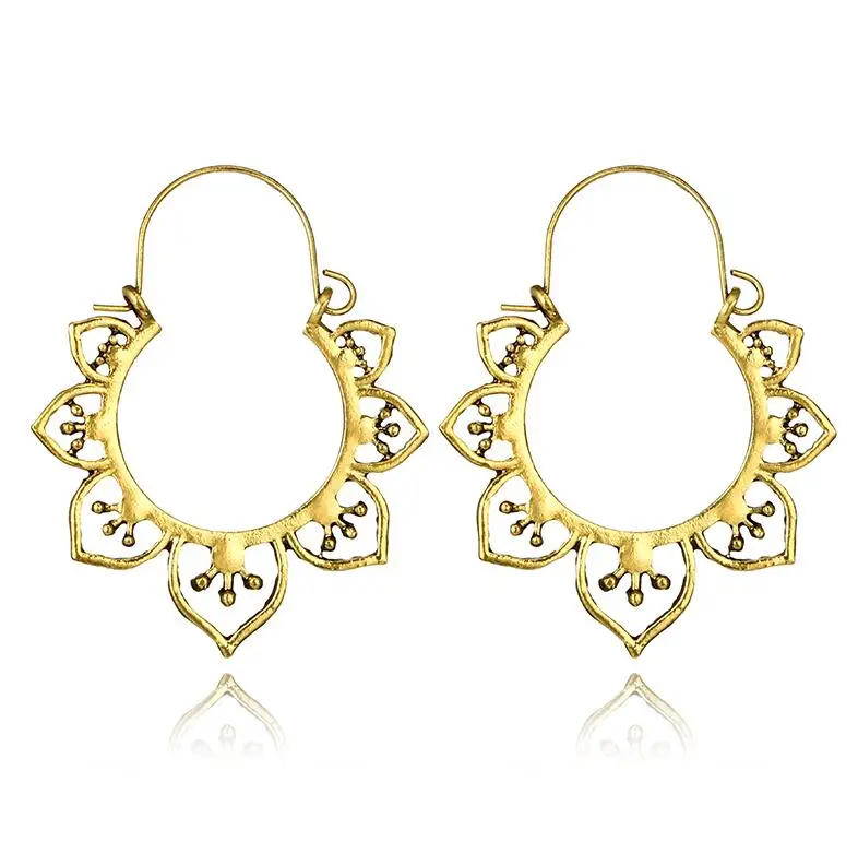 6720-gold Tocona, винтажные, античные, золотые, серебряные, черные, полые, цветочные серьги-кольца из металла, Панк Сплав, серьги Brincos для женщин, ювелирное изделие 5673 - Окраска металла: 6720-gold