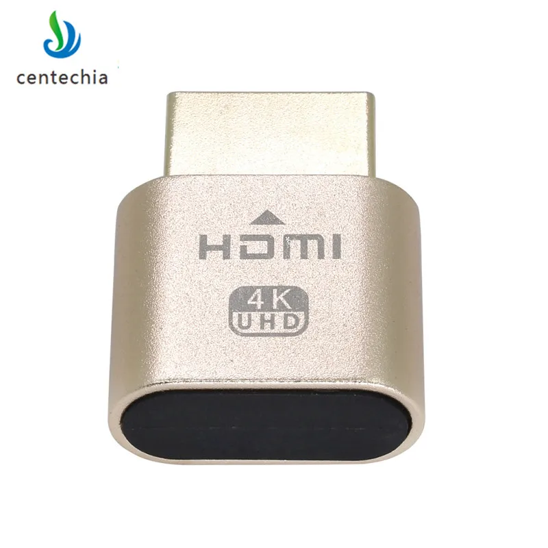 Новинка 2018 золотой Переходник VGA HDMI для подключения виртуального дисплея
