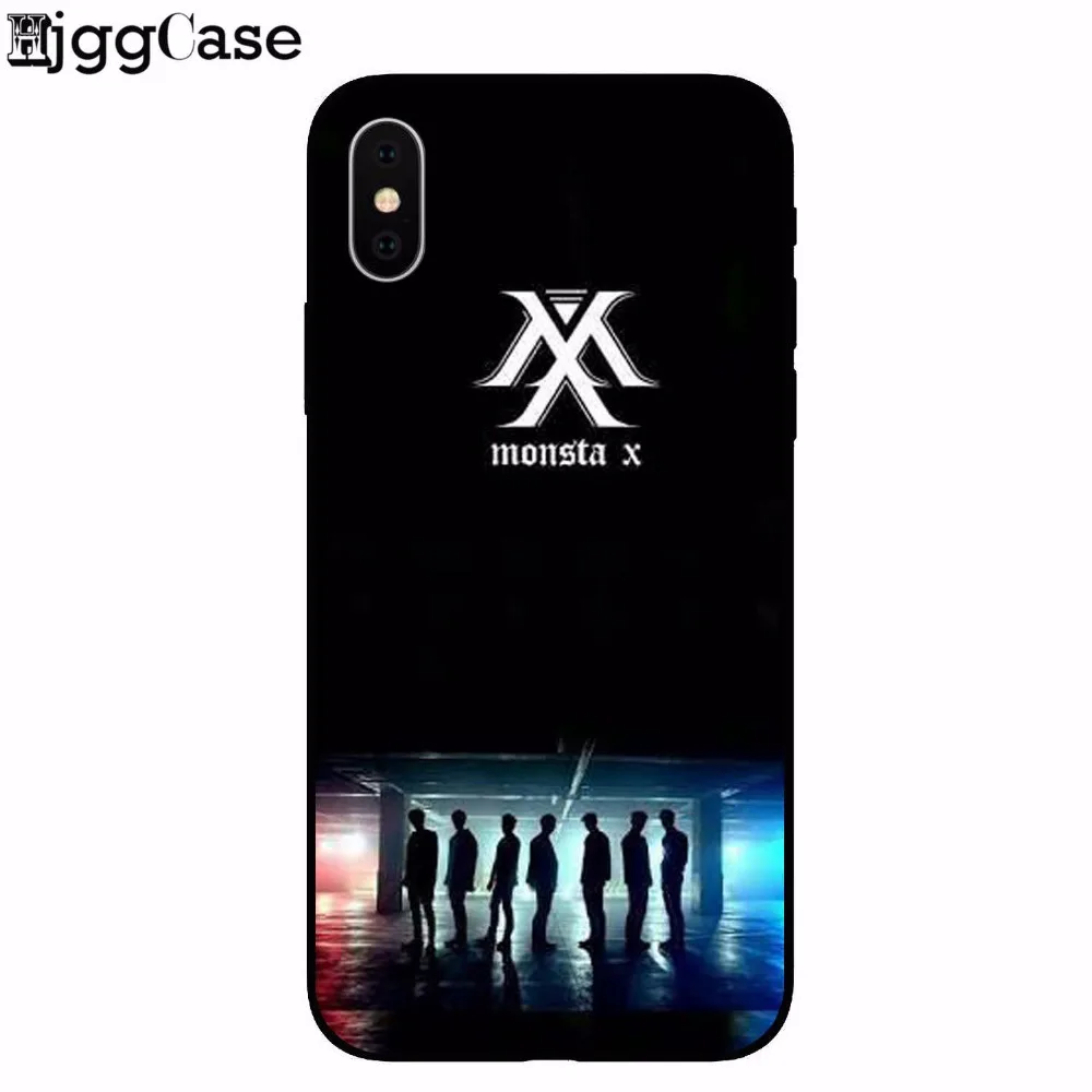 Чехол Monsta X KPOP Boy Group черный мягкий чехол для телефона iPhone 8 8Plus 7 7Plus 6 6s Plus 5 5S SE