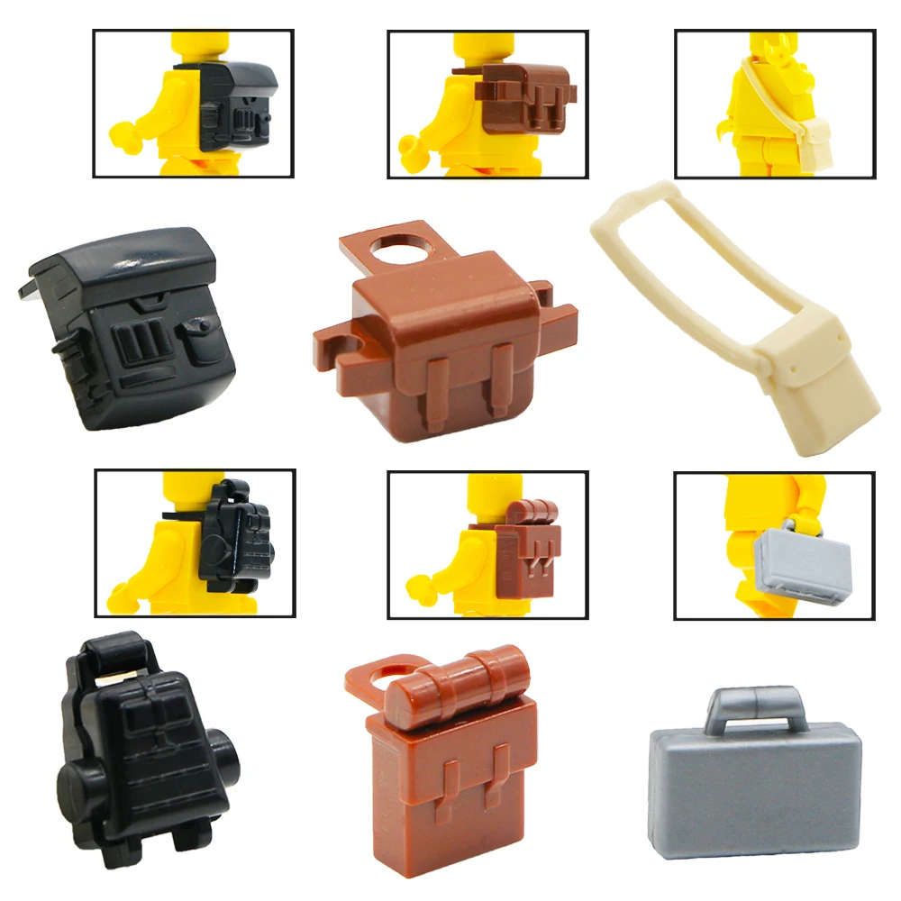 Конструктор военное оружие WW2 сумка рюкзак солдат фигурки аксессуары кирпичи