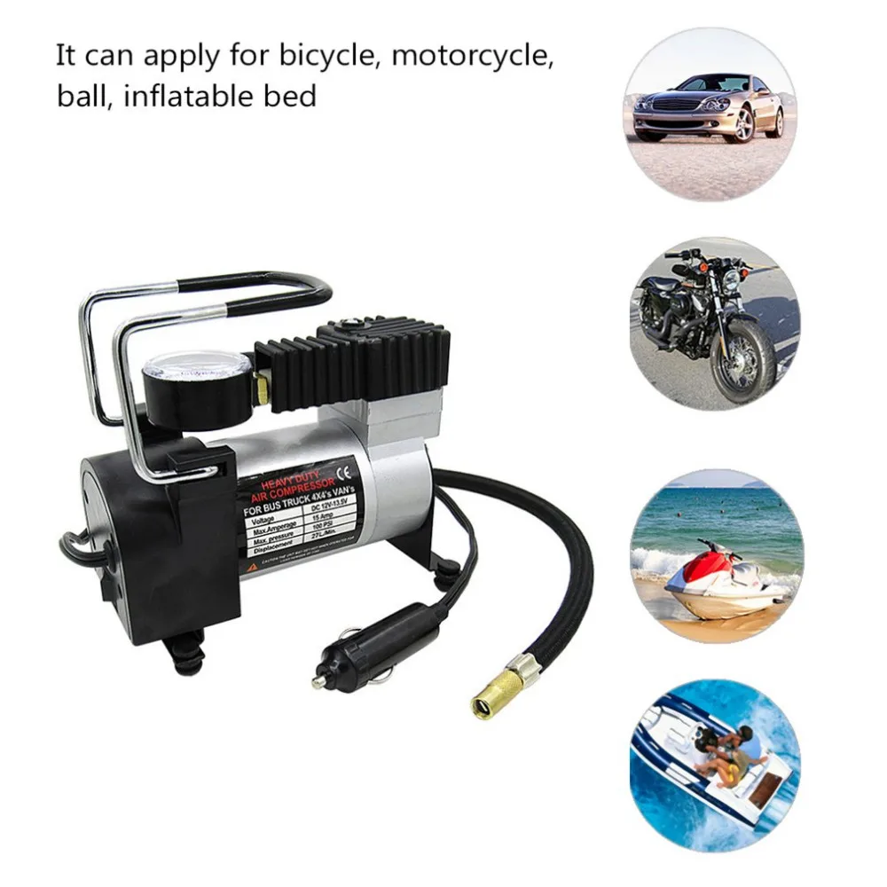 Супер Воздушный компрессор 100PSI шинный насос 120 Вт DC12V металлический
