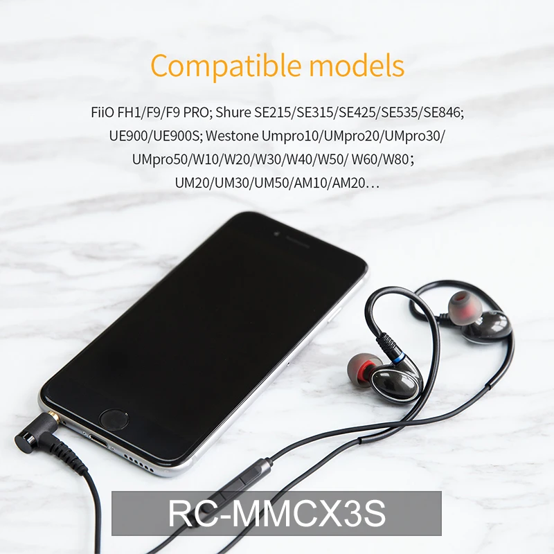 FIIO RC MMCX3S 3 5 мм несимметричный разъемом MMCX кабель для наушников с четырехъядерным