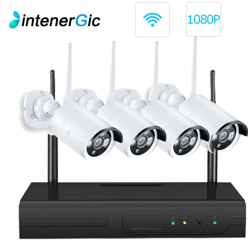 INTENERGIC CCTV камера система Wifi 1080P NVR комплект 4CH HD ip аудио запись наружная ночного