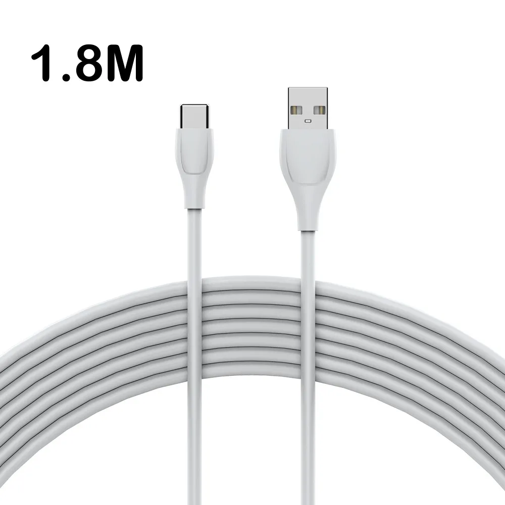 100 шт./лот 1 2 м Плющ Белый USB мужчина к C данных и зарядный кабель для Мобильный