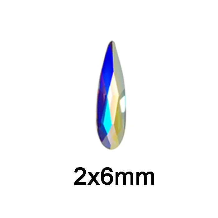 Tear Drop 2X6mm AB Лак для ногтей художественная одежда стразы 36 шт./упак. плоской формы различные формы и Размеры Стекло AB цветные камни для 3D Гелевые Ногти украшения - Цвет: Tear Drop 2X6mm AB