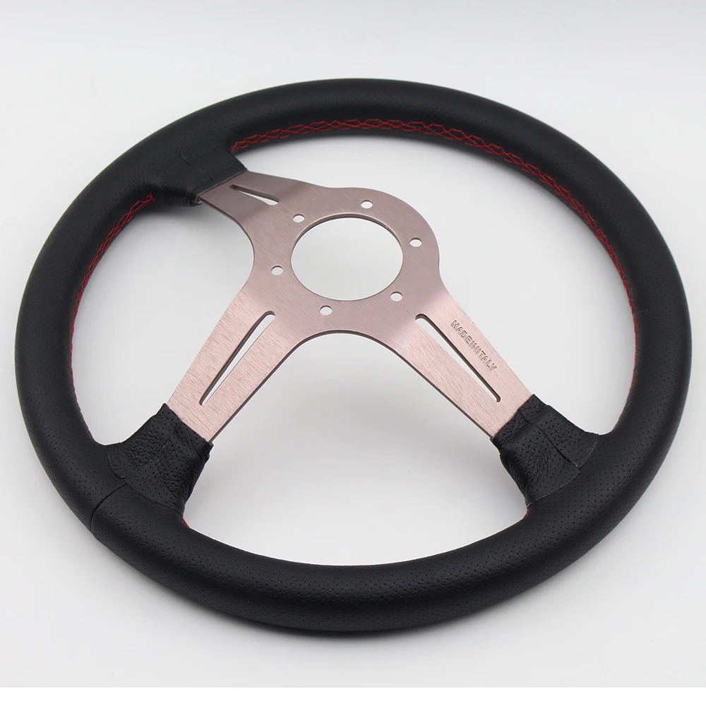 Рулевое колесо 14 дюймов 350 мм титан натуральная кожа|Рулевые колеса и ступицы