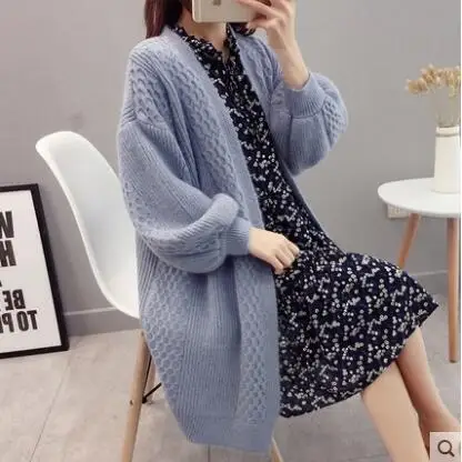 2019 Autumn Winter Fashion Women Long Sleeve loose knitting cardigan sweater Lady Knitted Female pull femme |
