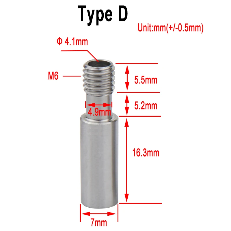2pcs/lot Throat High Temperature Hotend Extruder for Reprap 1.75mm 3.0mm Filament DIY Stainless Steel 3D Printer Parts | Компьютеры и