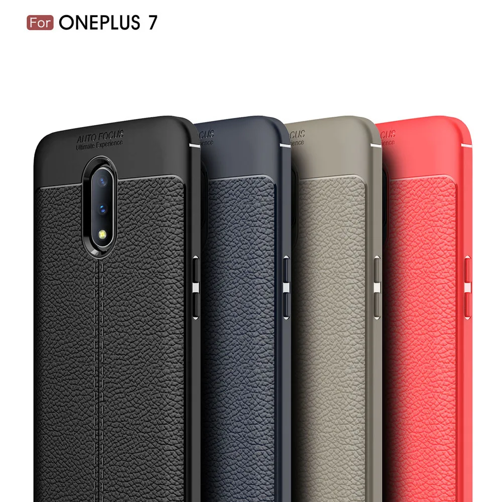 Чехол с текстурой личи для Oneplus 7 7T One Plus oneplus7 oneplus7T Pro телефона-лента на заднюю