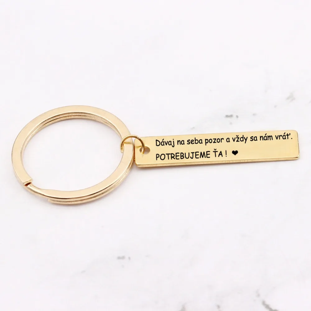 Engarved словацкий язык позаботьтесь и всегда вернитесь нам нужны вам брелки для