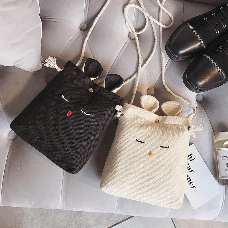 

BONAMIE New Arrival Cute Women Mini Bag Linen Small Shoulder Bags For Women Handbag Female Girl MIni Messenger Crossbody Bags
