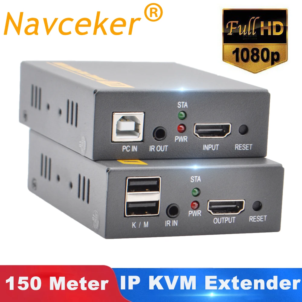 Ip-сеть 1080P USB HDMI KVM IR удлинитель 500 футов по TCP IP USB клавиатура мышь KVM удлинитель 150 м через Ethernet RJ45 Cat6/7 кабель
