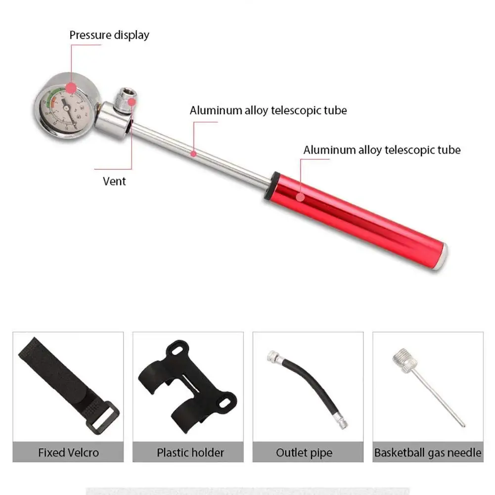Велосипедный насос с манометром высокого давления ручной Мини шланг воздушный