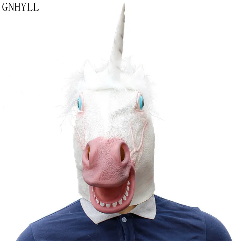 2019 маска Единорог Лошадь Хэллоуин жуткая вечевечерние Роскошная Новинка костюм