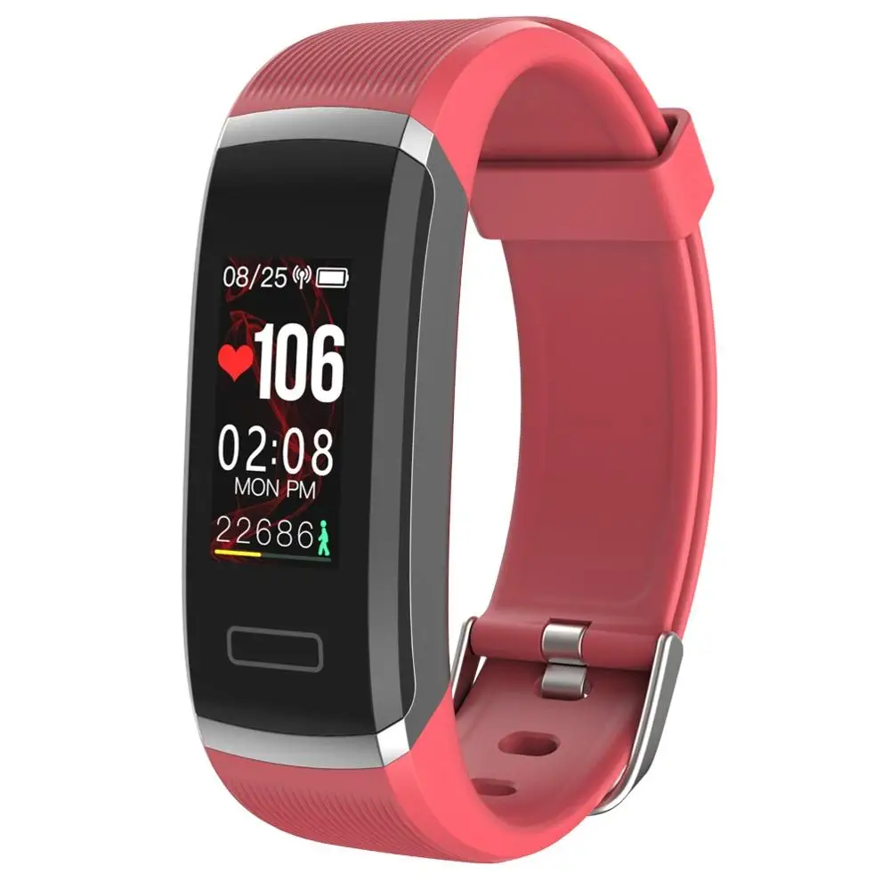 Wearpai GT101 смарт-браслет 0,96 дюймов монитор сердечного ритма IP67 напоминание о малоподвижности калорий спортивный фитнес-браслет трекер для мужчин - Цвет: Red