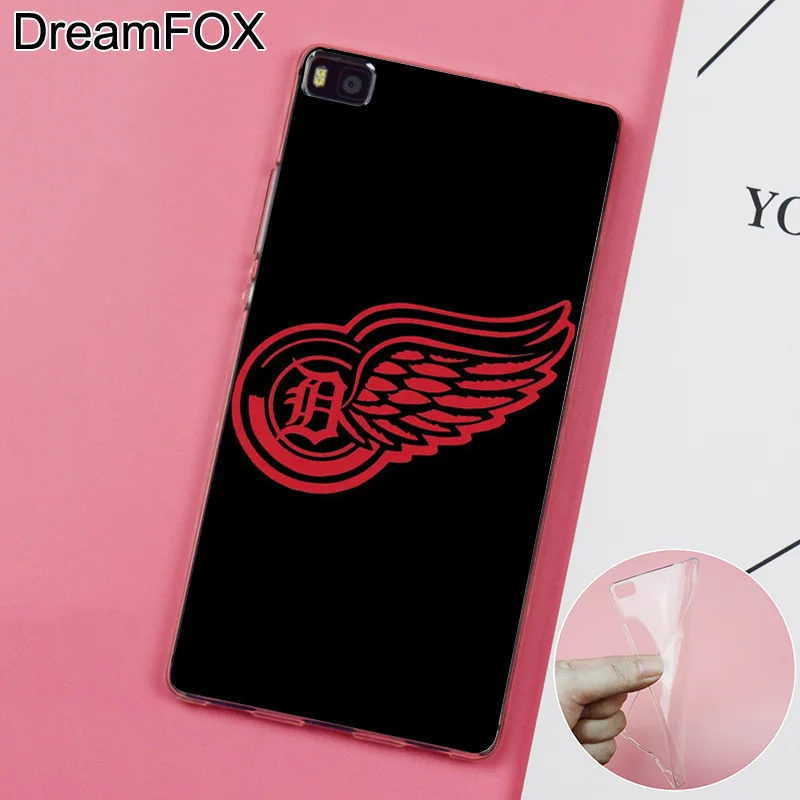 DREAMFOX K063 Detroit Red Wings Soft TPU Silicone Case Cover For Huawei P8 P9 P10 Lite Plus 2017 Honor 8 Pro 9 6X |