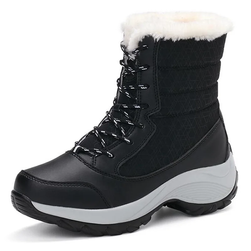 

feiyitu 2018 women snow boots winter warm boots thick bottom platform waterproof ankle boots for women thick fur cotton shoes