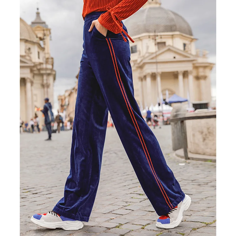 INMAN осень Эластичный Пояс Бархатные Модные свободные стильные однотонные