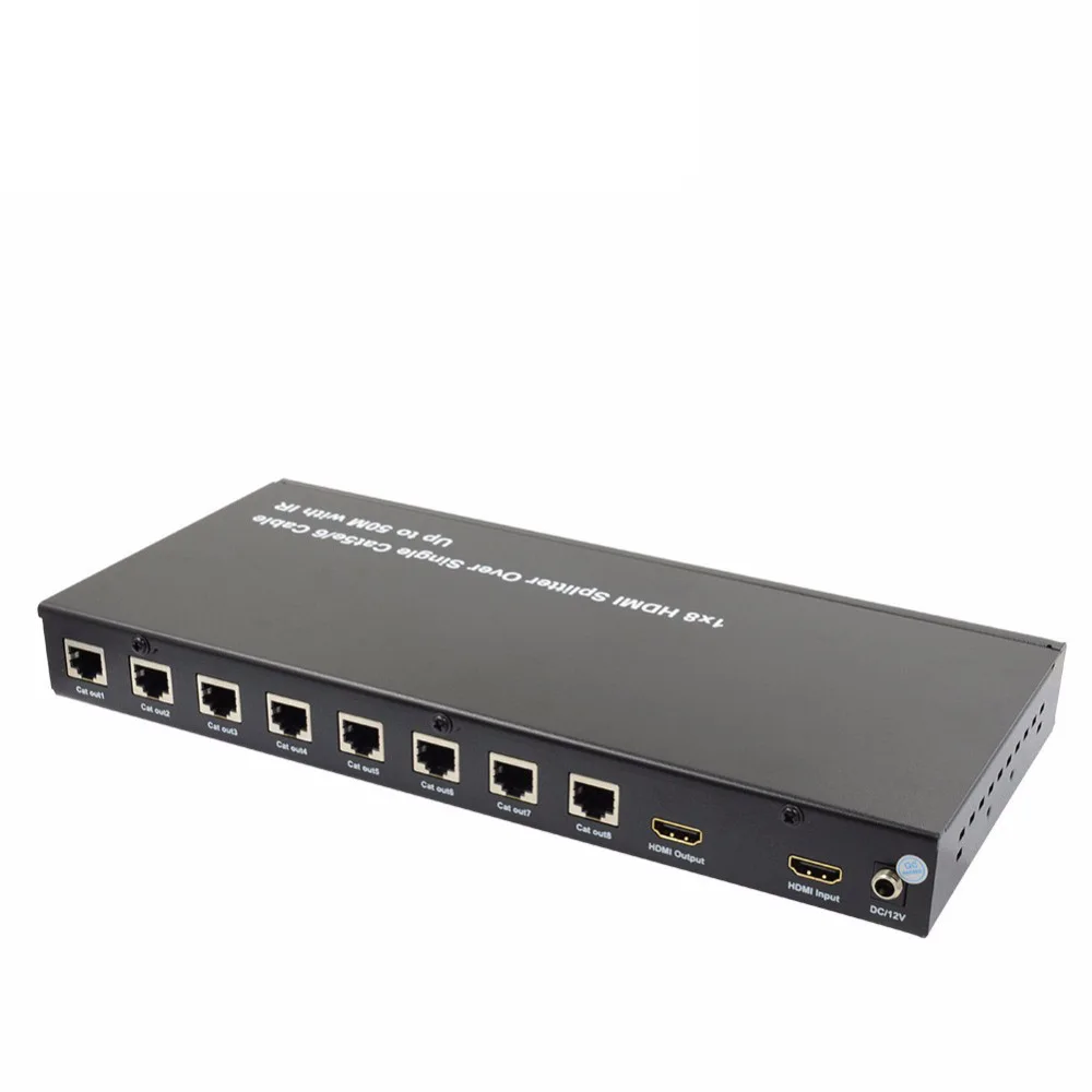 PUZHIJIE PZJ-SPE108 1X8 HDMI сплиттер поддерживает 1080 P 50 M Looping out 3D с 8 приемниками через Cat6/7 кабель для HDTV