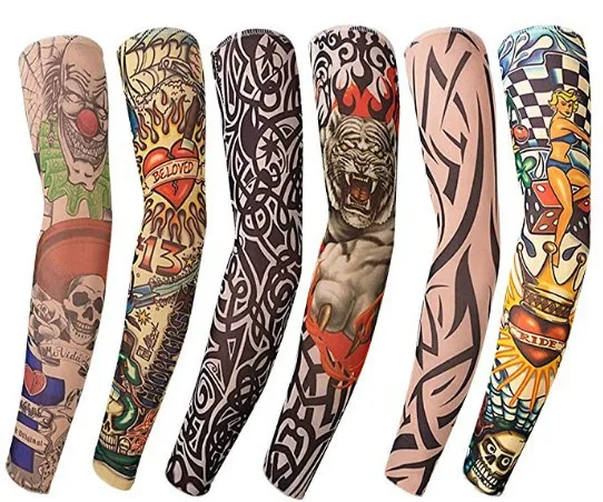 Новая мода рукава татуировки рука теплее унисекс УФ-защита наружные временные