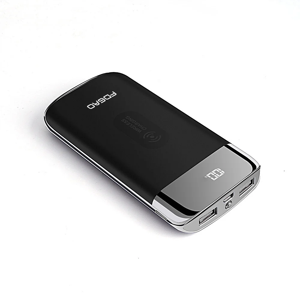 Black FDGAO Qi Беспроводное зарядное устройство power Bank 20000 мАч для iPhone XS Max XR X 8 Plus быстрая Беспроводная зарядка для samsung Xiaomi huawei - Тип штекера: Black
