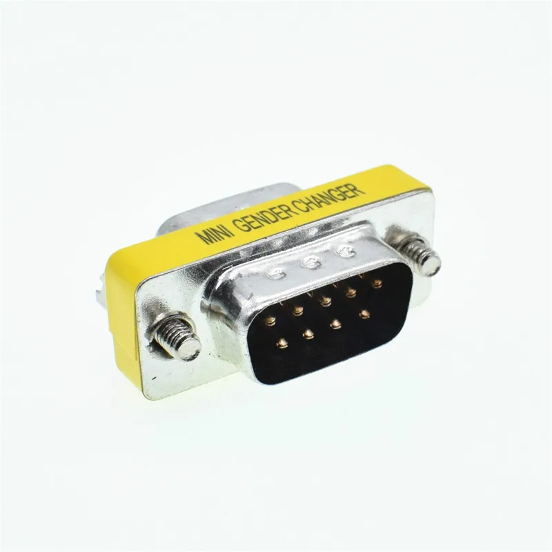 Male to Male DB9 9Pin D-Sub соединители мини-адаптер для смены пола RS232 последовательный соединитель мужчин и женщин-мужчин - Цвет: Male to Male