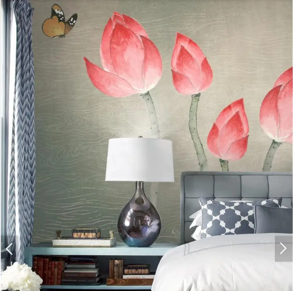 3D Waterlily Flower Wallpaper Mural Stereo Wall Paper Roll for Living Room Decor Printed Photo Wallpapers Floral | Обустройство дома